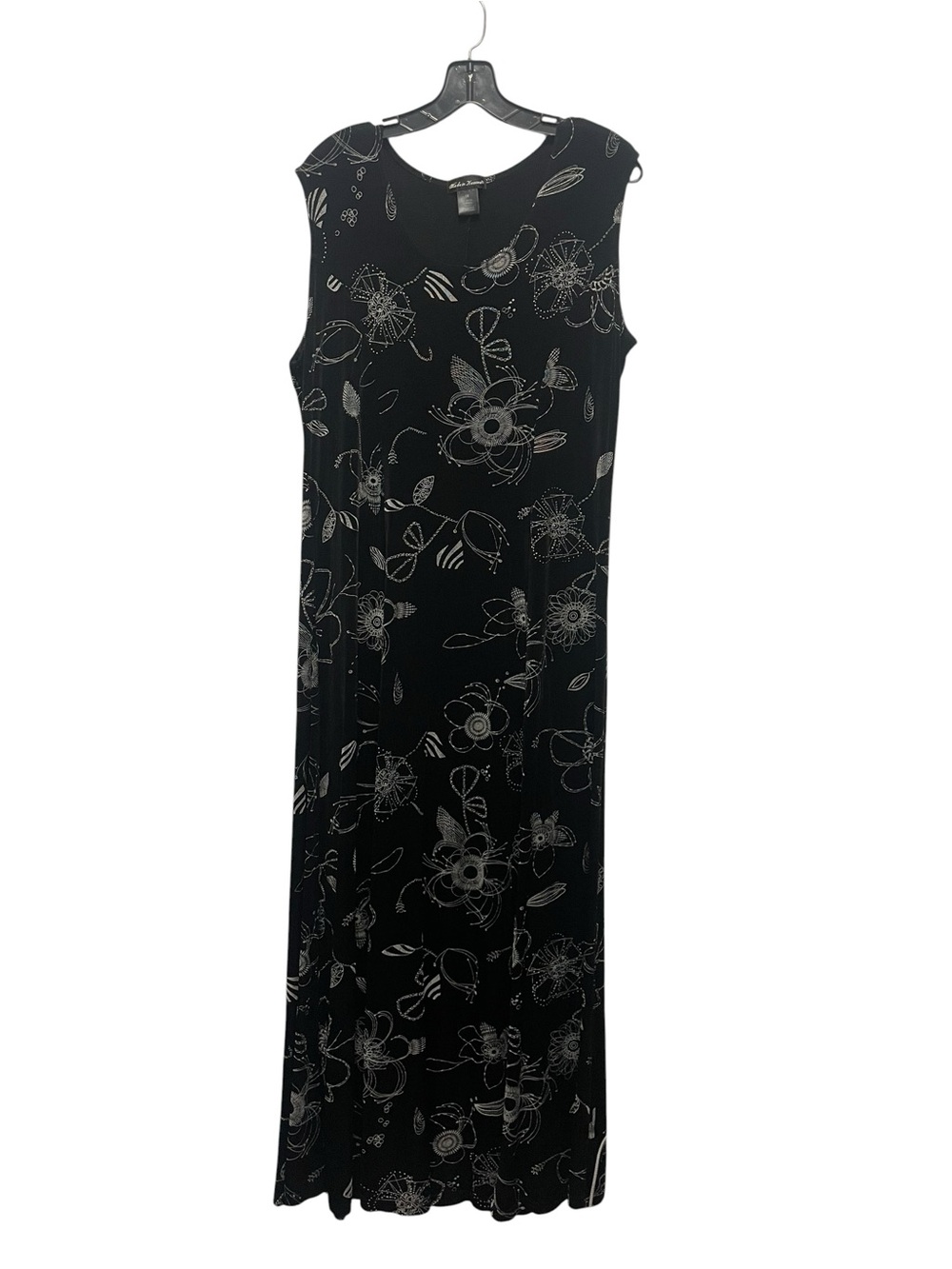 Made in Heaven Vintage 90s Maxi Dress 1X Slinky Knit Floral Whimsigoth USA Made